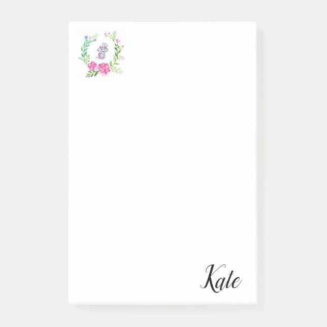 Post-it® Notas Adhesivas Florales Elefante (Anverso)