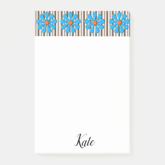 Post-it® Notas Adhesivas Florales Franja Marrón (Anverso)