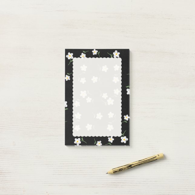 Post-it® Notas Adhesivas Florales Midnight Daisy | Cute Bot (Escritorio)