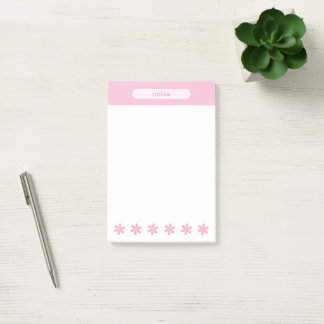 Post-it® Notas Adhesivas Florales Pastel de Margaritas Rosa