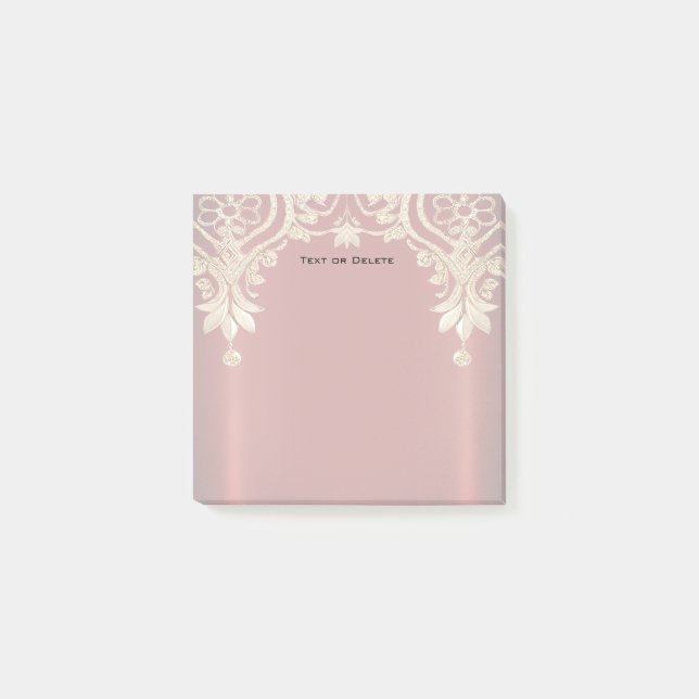 Post-it® Notas Adhesivas Florales Rojas Doradas Modernas (Anverso)