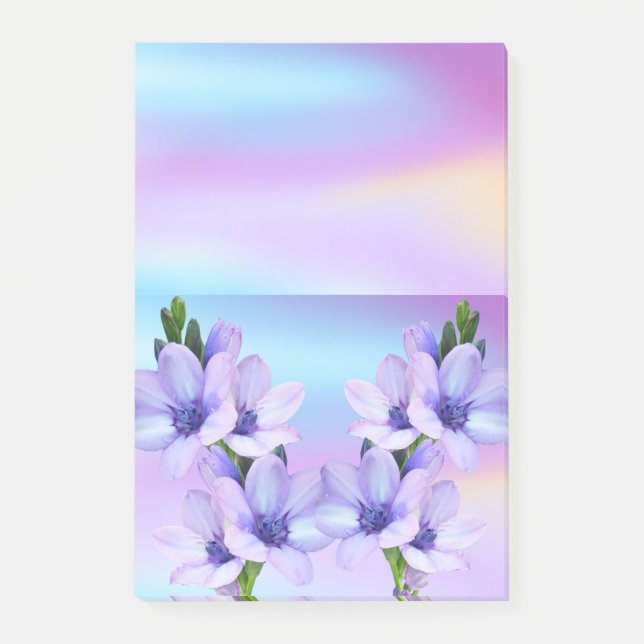 Post-it® Notas Adhesivas Flores Purpúreas Floral (Anverso)