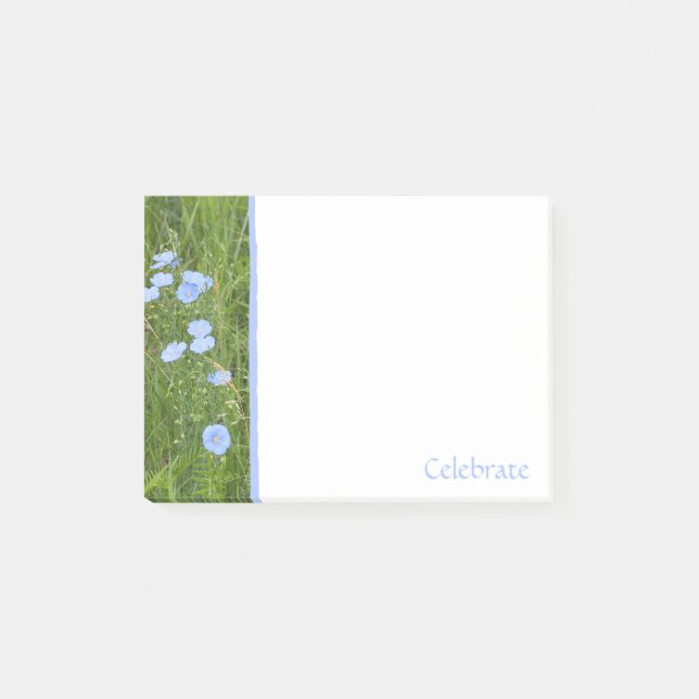 Post-it® Notas Adhesivas Flores Silvestres Azules (Anverso)