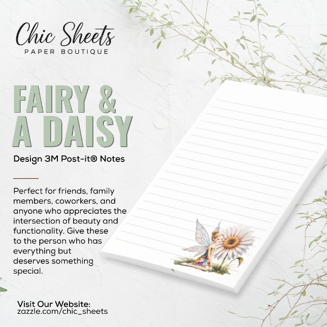 Post-it® Notas adhesivas forradas de Fairy & Daisy Design 3 (Subido por el creador)
