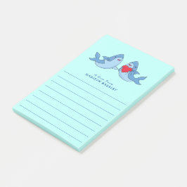 Post-it® Notas Adhesivas Kawaii del Niño Tiburón