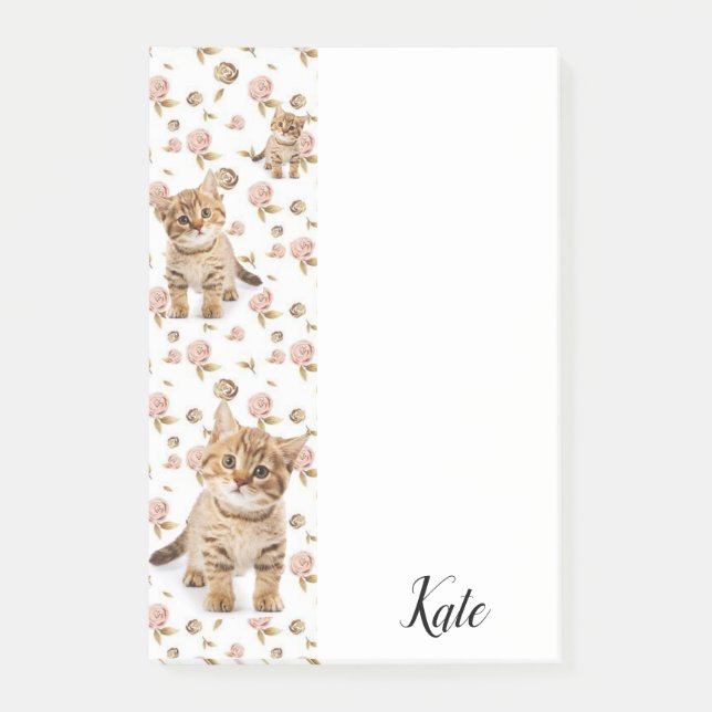 Post-it® Notas adhesivas Kitty Floral (Anverso)