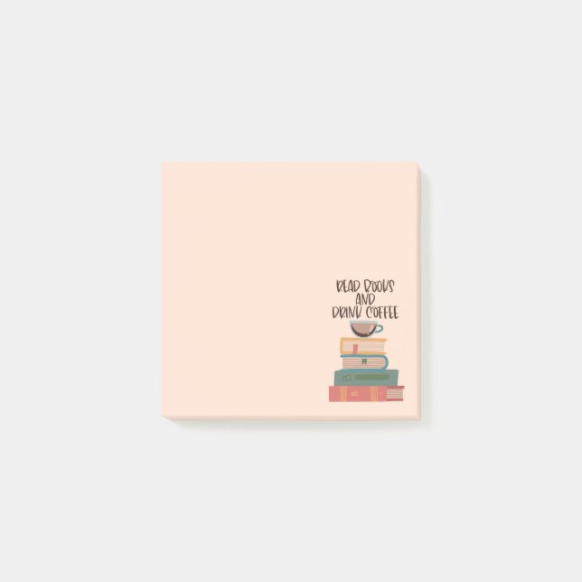 Post-it® Notas Adhesivas Leer Libros y Beber Café (Anverso)