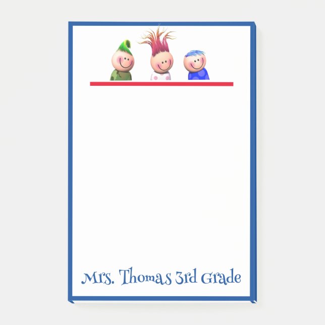 Post-it® Notas Adhesivas Lindos Niños Escuela (Anverso)
