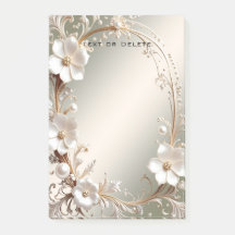 Notas Adhesivas Marco Floral Blanco Ornate