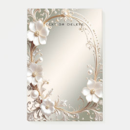 Post-it® Notas Adhesivas Marco Floral Blanco Ornate