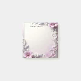Post-it® Notas Adhesivas Marco Floral Rosa