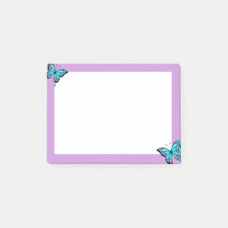 Post-it® Notas adhesivas moradas y mariposas