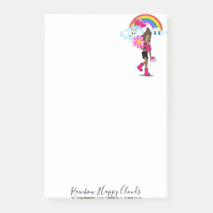 Post-it® Notas Adhesivas Niña Africana Arcoíris Nubes Felic