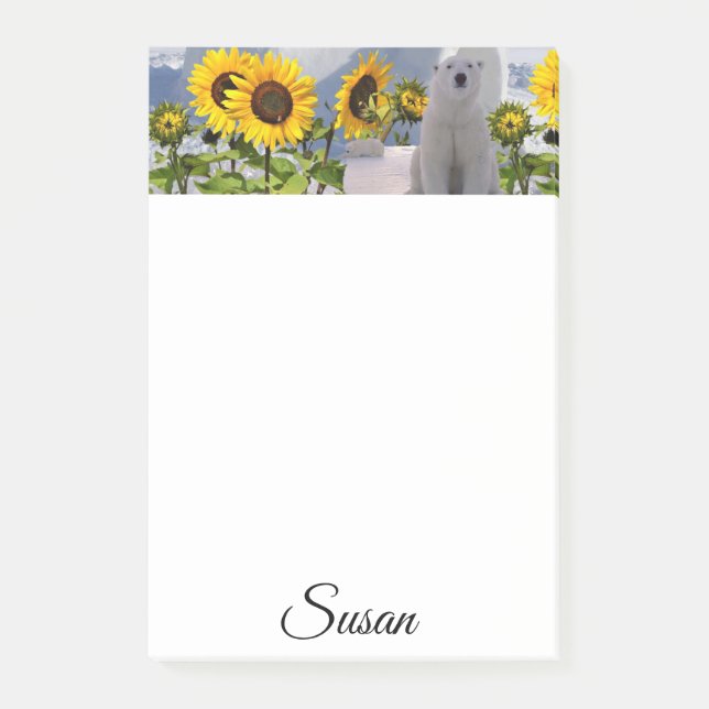 Post-it® Notas Adhesivas Oso Polar (Anverso)