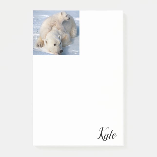 Post-it® Notas Adhesivas Oso Polar (Anverso)