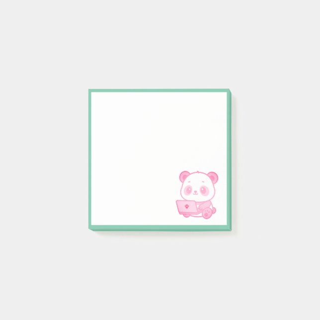 Post-it® Notas Adhesivas Panda Trabajando  (Anverso)