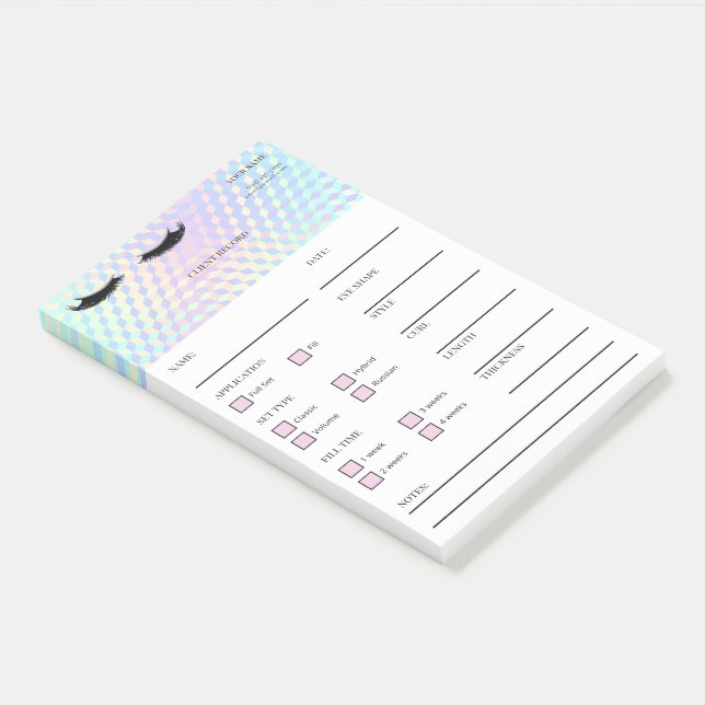 Post-it® Notas adhesivas para clientes de pestañas holográf (En perspectiva)