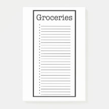 Notas adhesivas para lista de compras sencilla