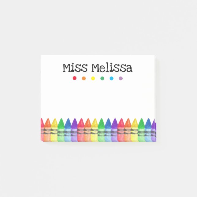 Post-it® Notas Adhesivas para Maestra de Preescolar Crayone (Anverso)