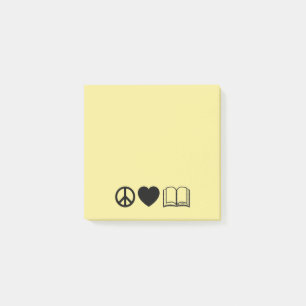 Post-it® Notas adhesivas Paz, Amor y Libros