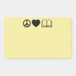 Post-it® Notas adhesivas Paz, Amor y Libros