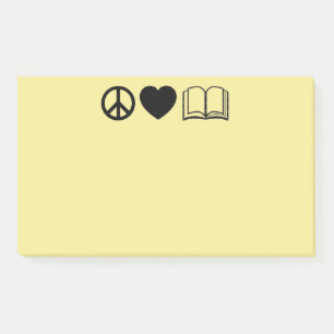 Post-it® Notas adhesivas Paz, Amor y Libros