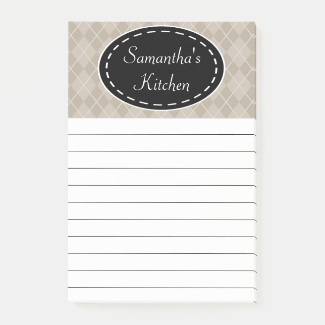Post-it® Notas Adhesivas Personalizadas Beige para Cocina (Anverso)