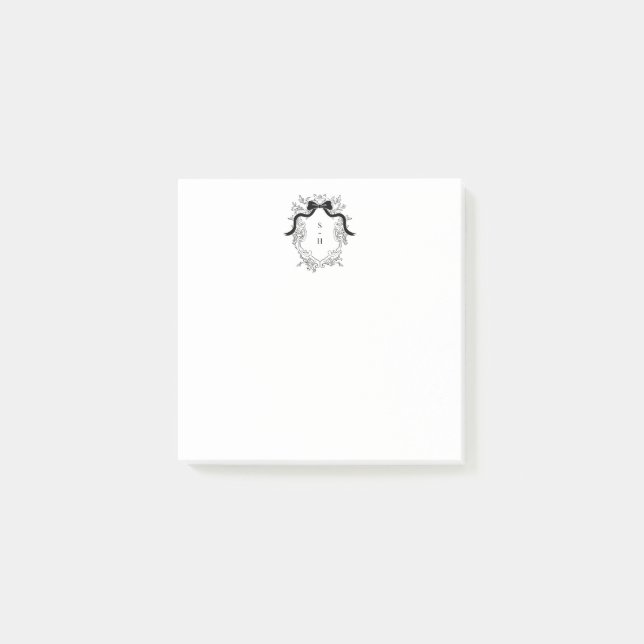 Post-it® Notas adhesivas personalizadas con cresta monogram (Anverso)