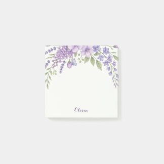 Post-it® Notas Adhesivas Personalizadas con Flores Moradas