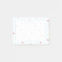Post-it® Notas Adhesivas Personalizadas con Lazo Dulce Rosa
