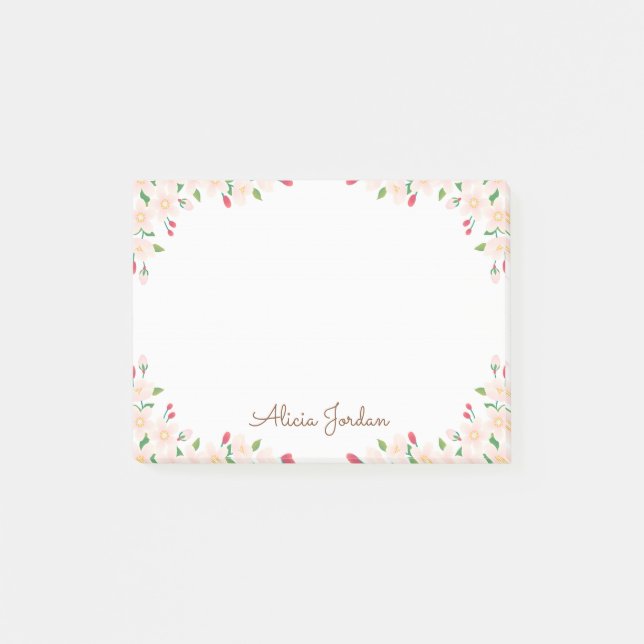 Post-it® Notas Adhesivas Personalizadas con Nombre Flor de  (Anverso)