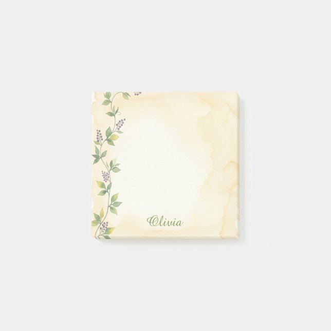 Post-it® Notas Adhesivas Personalizadas Cream Botanical Vin (Anverso)