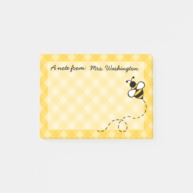 Post-it® Notas Adhesivas Personalizadas de Abeja de Miel (Anverso)
