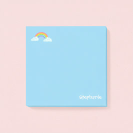 Post-it® Notas adhesivas personalizadas de arcoíris y nombr