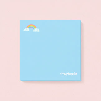Post-it® Notas adhesivas personalizadas de arcoíris y nombr