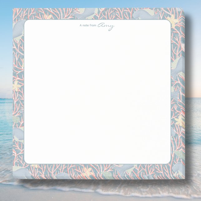 Post-it® Notas Adhesivas Personalizadas de Arrecife Náutico (Modern Nautical Reef Personalized Post‑It Notes  )