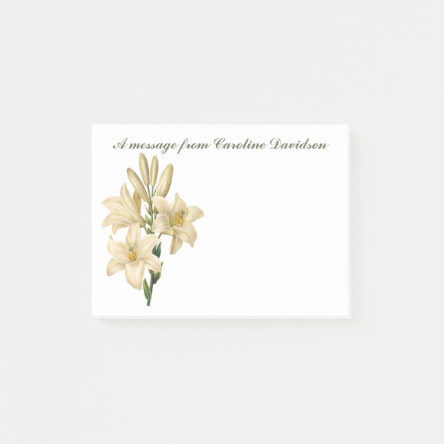 Post-it® Notas adhesivas personalizadas de flores antiguas  (Anverso)