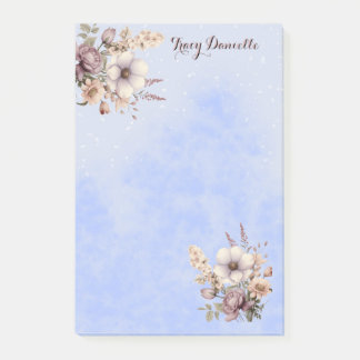Post-it® Notas adhesivas personalizadas de flores bonitas a