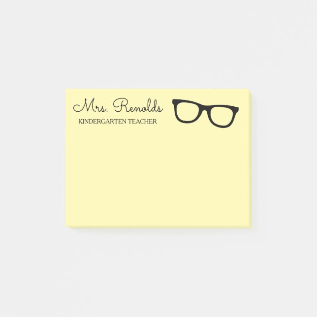 Post-it® Notas adhesivas personalizadas de gafas de profeso (Anverso)