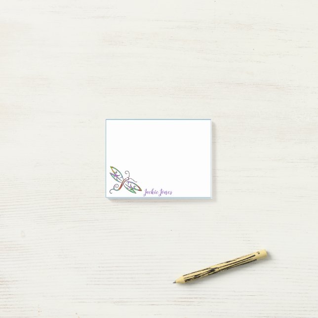Post-it® Notas adhesivas personalizadas de libélula colorid (Escritorio)