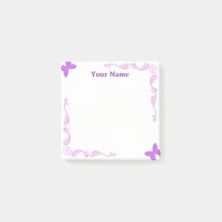 Post-it® Notas adhesivas personalizadas de mariposa filigra