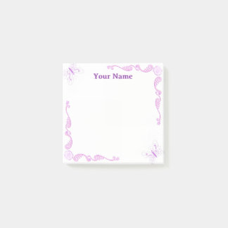 Post-it® Notas adhesivas personalizadas de mariposa púrpura