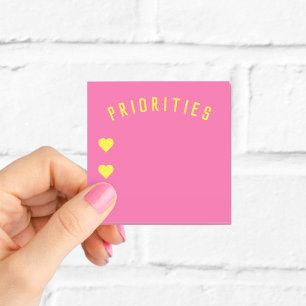 Post-it® Notas Adhesivas Personalizadas de Prioridades Rosa