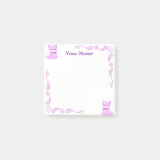 Post-it® Notas adhesivas personalizadas de zorro púrpura co