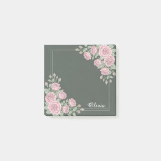 Post-it® Notas Adhesivas Personalizadas Florales Verde Salv