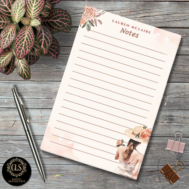 Post-it® Notas Adhesivas Personalizadas Flores Rosadas Vint (Subido por el creador)