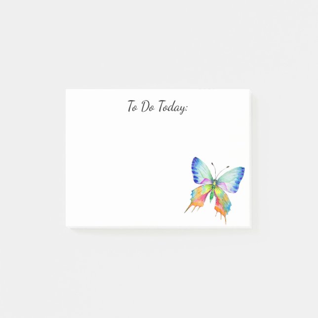 Post-it® Notas Adhesivas Personalizadas Mariposa Arcoíris (Anverso)