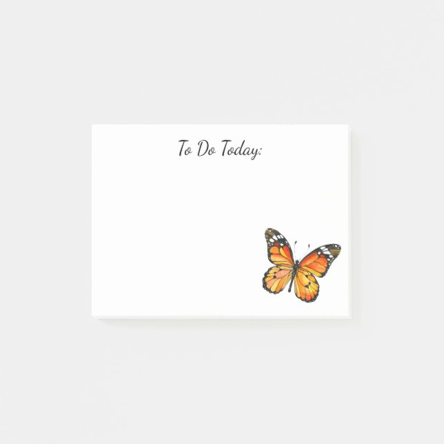 Post-it® Notas Adhesivas Personalizadas Mariposa Monarca (Anverso)