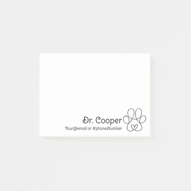 Post-it® Notas adhesivas personalizadas para veterinarios (Anverso)