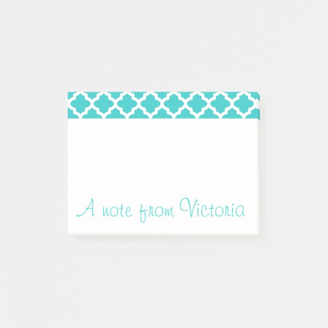 Post-it® Notas Adhesivas Personalizadas Turquesa (Anverso)